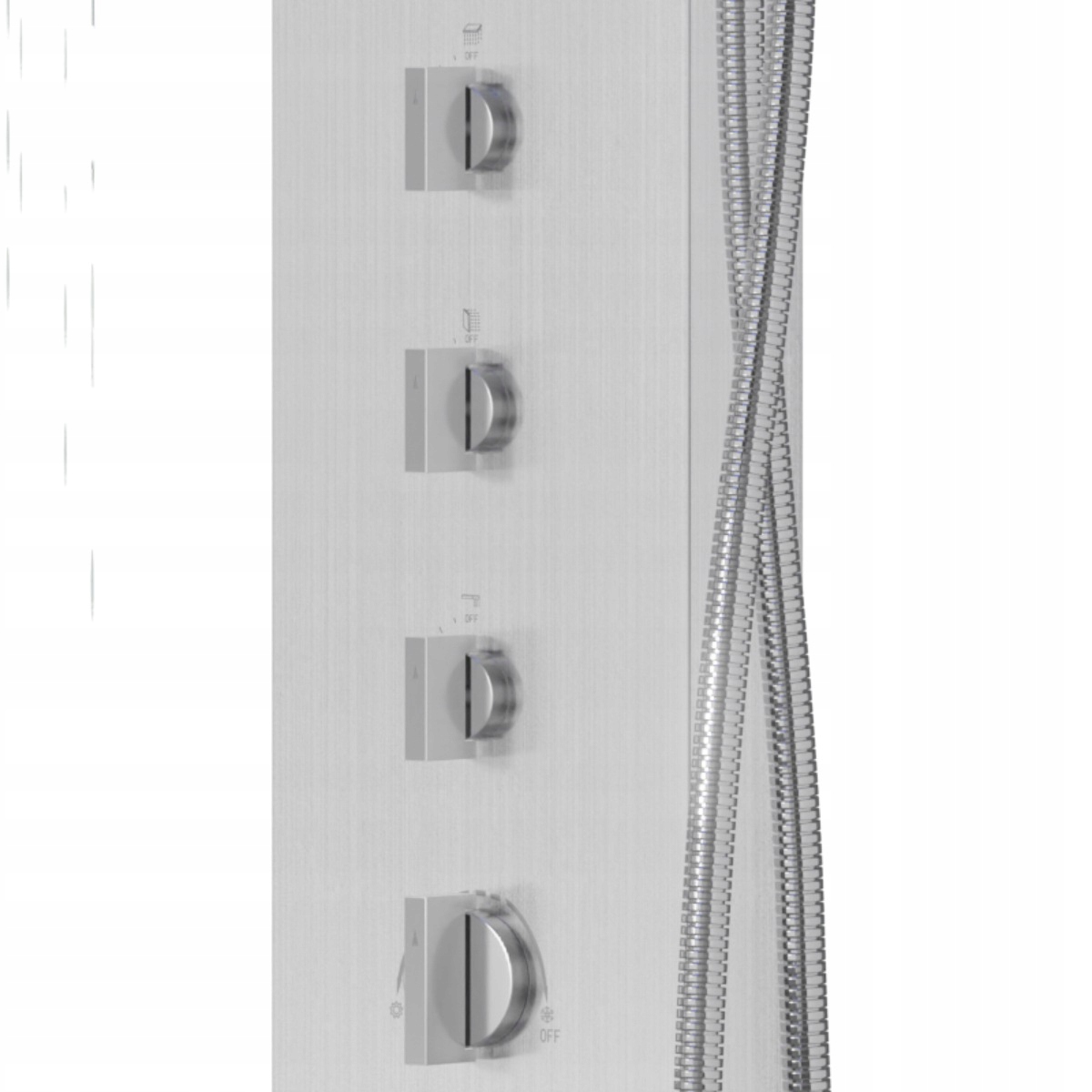 Sprchový panel Corsan Neo s hydromasážou, strieborný